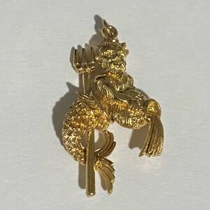 Vintage Costume King Neptune /  Poseidon Pendant #6145